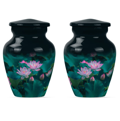 Personalized Flower Cremation Urn for Human Ashes - 10-inch, 200 cu in - Yatskia