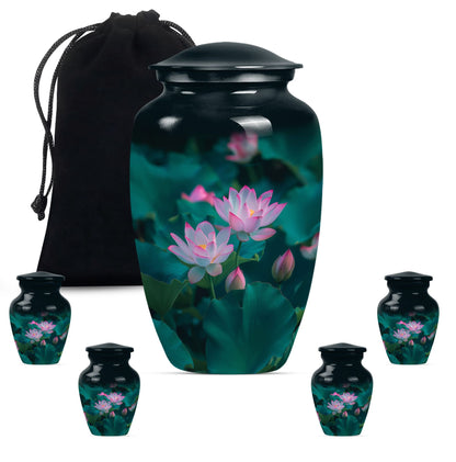 Personalized Flower Cremation Urn for Human Ashes - 10-inch, 200 cu in - Yatskia