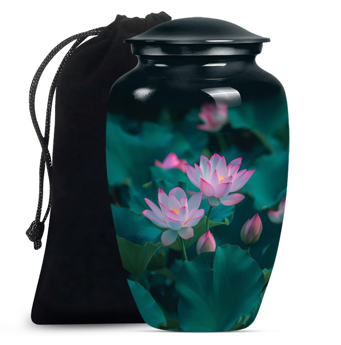 Personalized Flower Cremation Urn for Human Ashes - 10-inch, 200 cu in - Yatskia