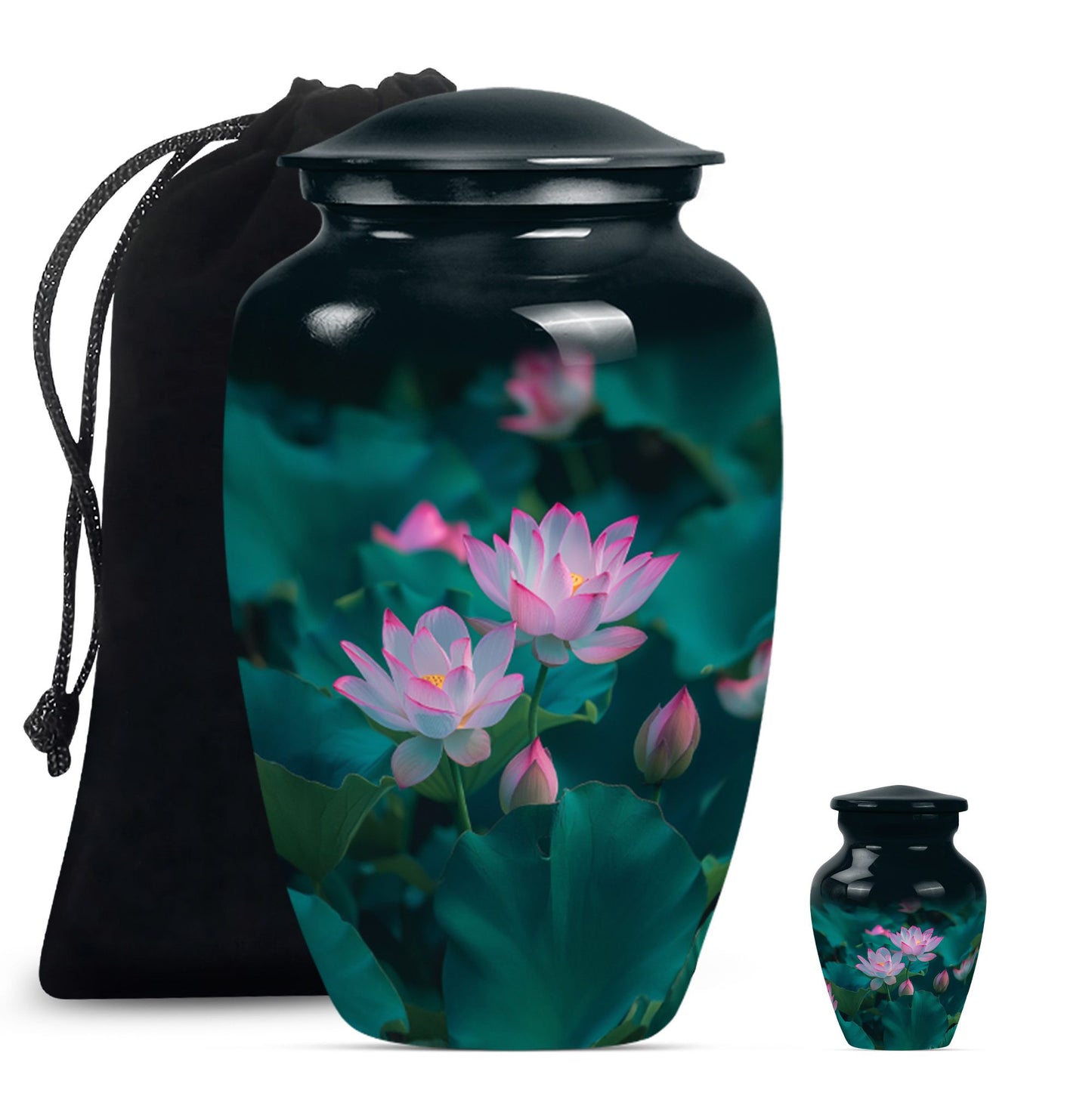 Personalized Flower Cremation Urn for Human Ashes - 10-inch, 200 cu in - Yatskia