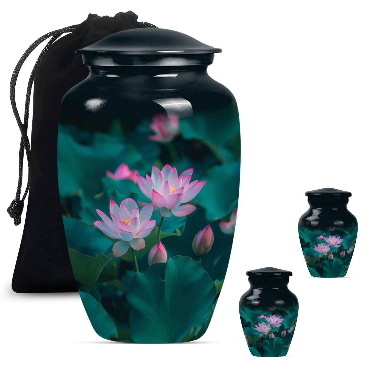 Personalized Flower Cremation Urn for Human Ashes - 10-inch, 200 cu in - Yatskia