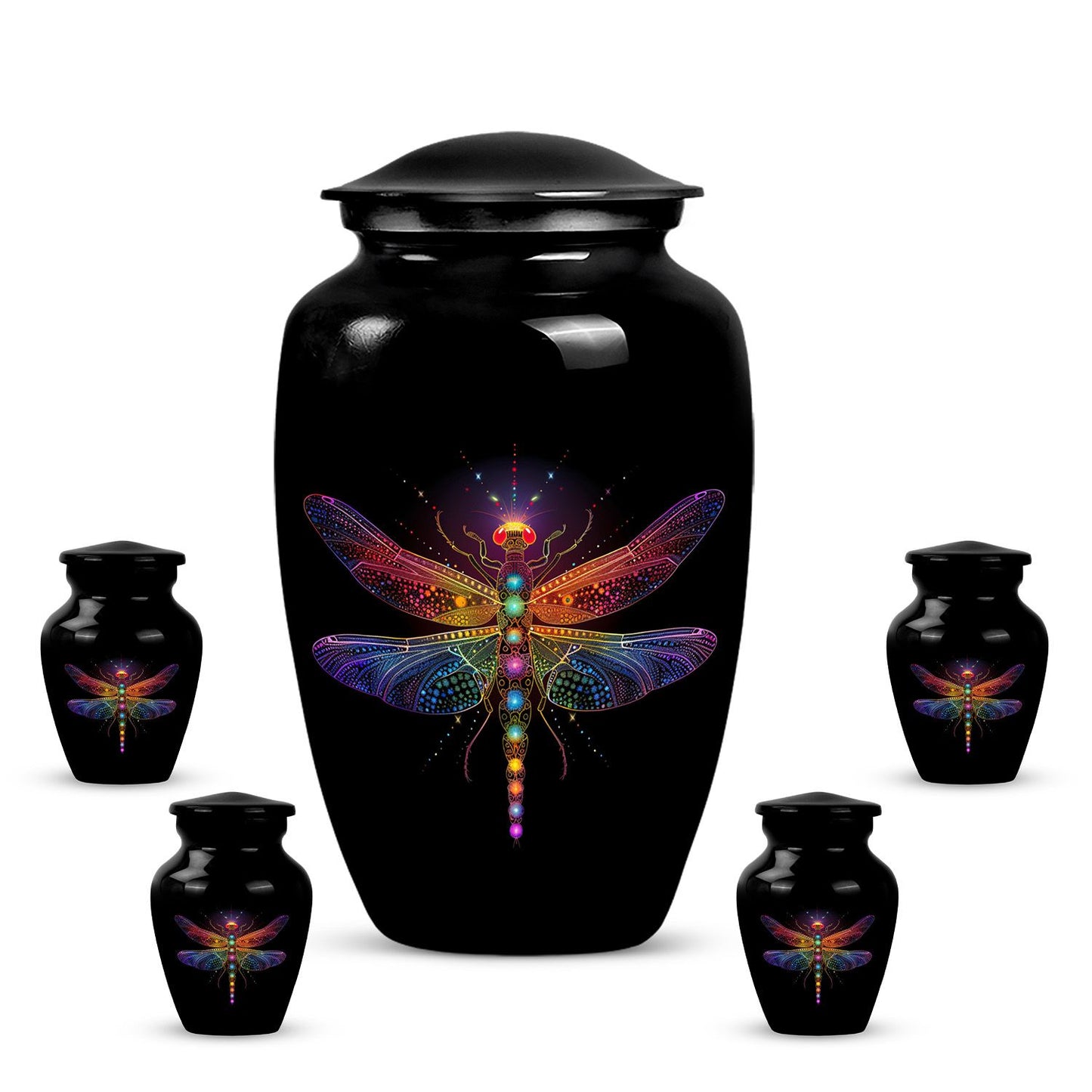 Personalized Dragonfly Cremation Urn for Men & Women - 10-inch, 200 cu in - Yatskia