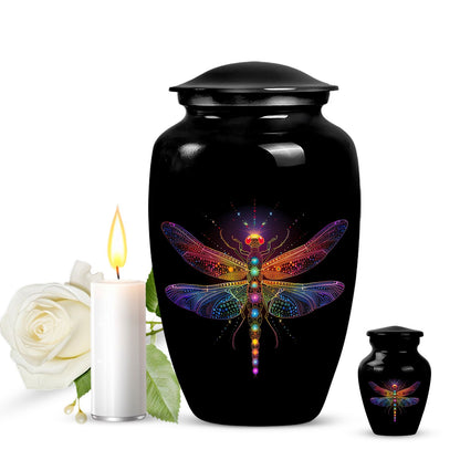 Personalized Dragonfly Cremation Urn for Men & Women - 10-inch, 200 cu in - Yatskia