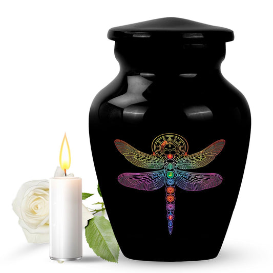 Personalized Dragonfly Memorial Urn for Men - 10-inch, 200 cu in - Yatskia