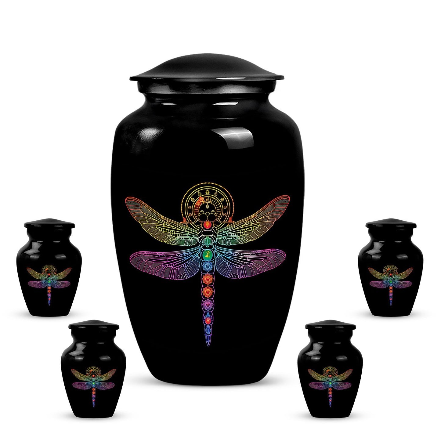 Personalized Dragonfly Memorial Urn for Men - 10-inch, 200 cu in - Yatskia