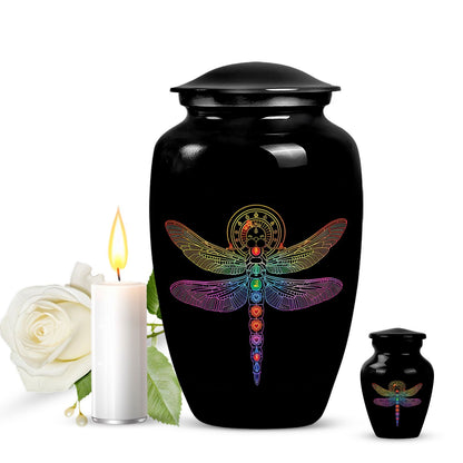 Personalized Dragonfly Memorial Urn for Men - 10-inch, 200 cu in - Yatskia