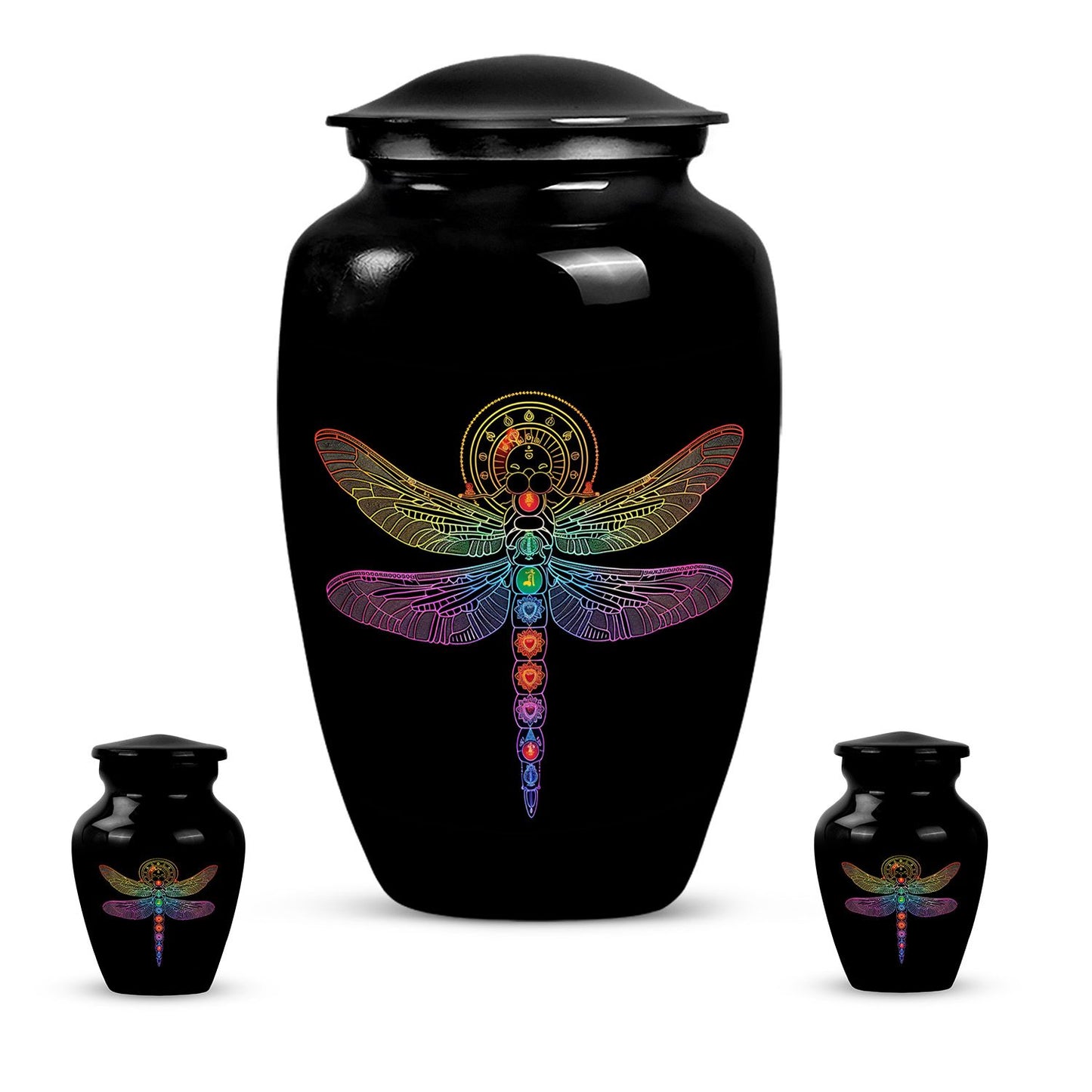 Personalized Dragonfly Memorial Urn for Men - 10-inch, 200 cu in - Yatskia