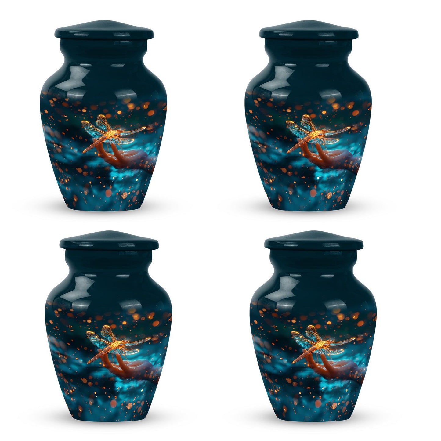 Personalized Dragonfly Cremation Urn for Human Ashes - 10-inch, 200 cu in - Yatskia