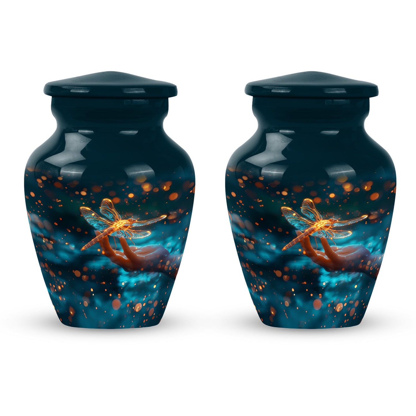 Personalized Dragonfly Cremation Urn for Human Ashes - 10-inch, 200 cu in - Yatskia