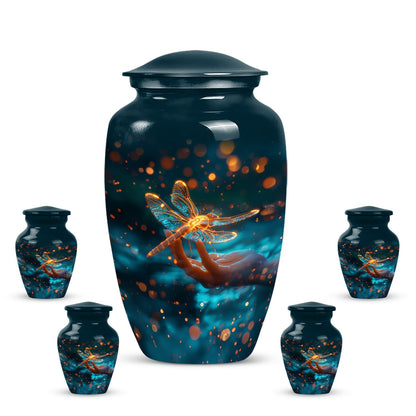 Personalized Dragonfly Cremation Urn for Human Ashes - 10-inch, 200 cu in - Yatskia