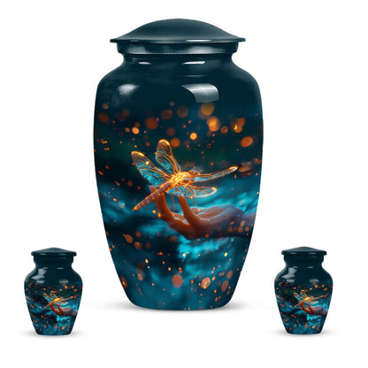 Personalized Dragonfly Cremation Urn for Human Ashes - 10-inch, 200 cu in - Yatskia