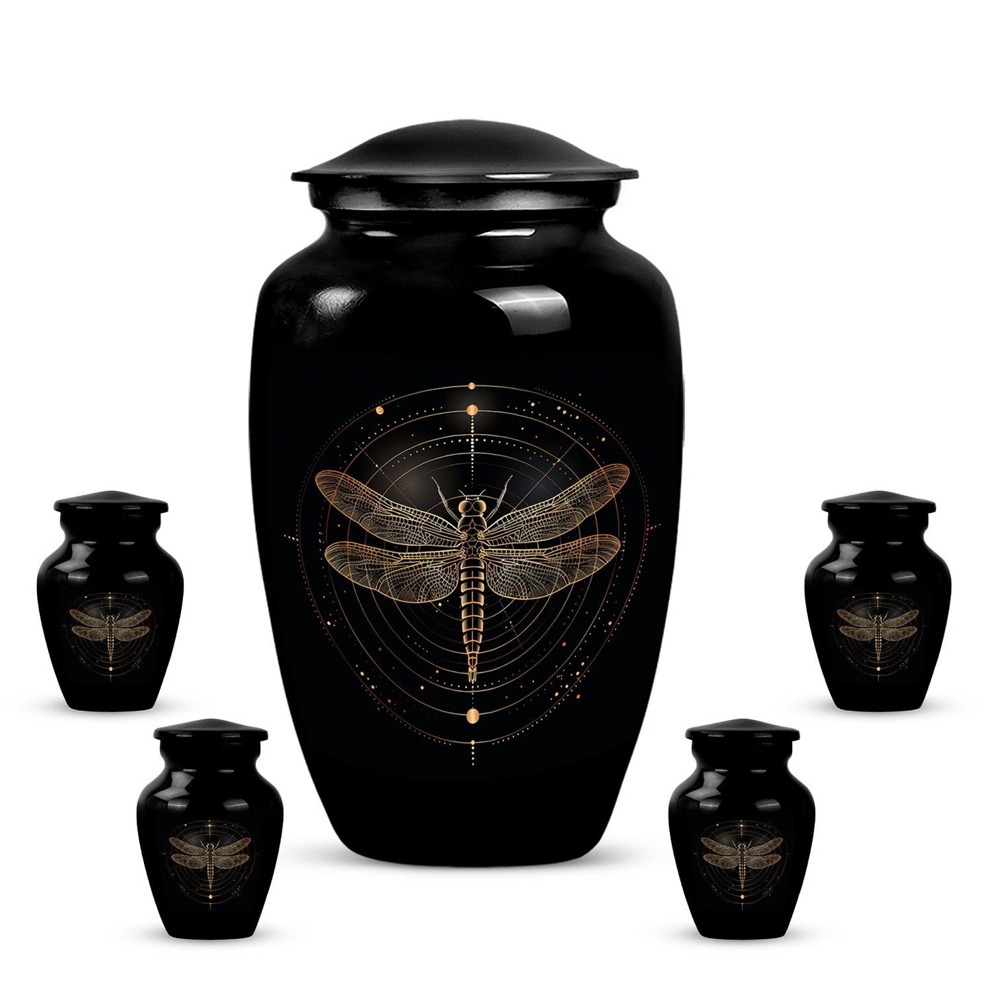 Personalized Dragonfly Cremation Urn for Human Ashes - 10-inch, 200 cu in - Yatskia