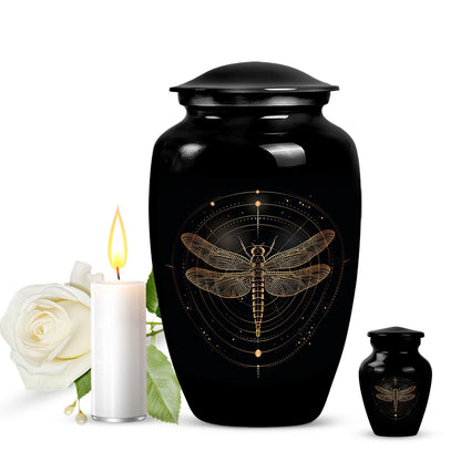 Personalized Dragonfly Cremation Urn for Human Ashes - 10-inch, 200 cu in - Yatskia