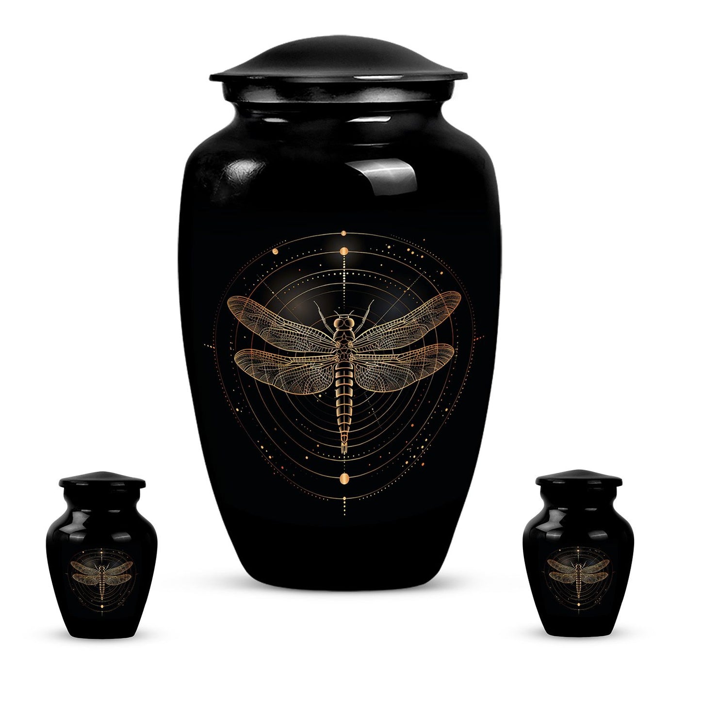 Personalized Dragonfly Cremation Urn for Human Ashes - 10-inch, 200 cu in - Yatskia