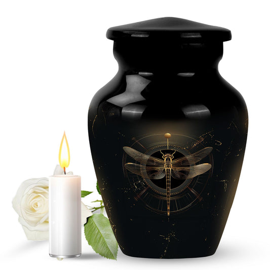 Personalized Dragonfly Cremation Urn for Human Ashes - 10-inch, 200 cu in - Yatskia
