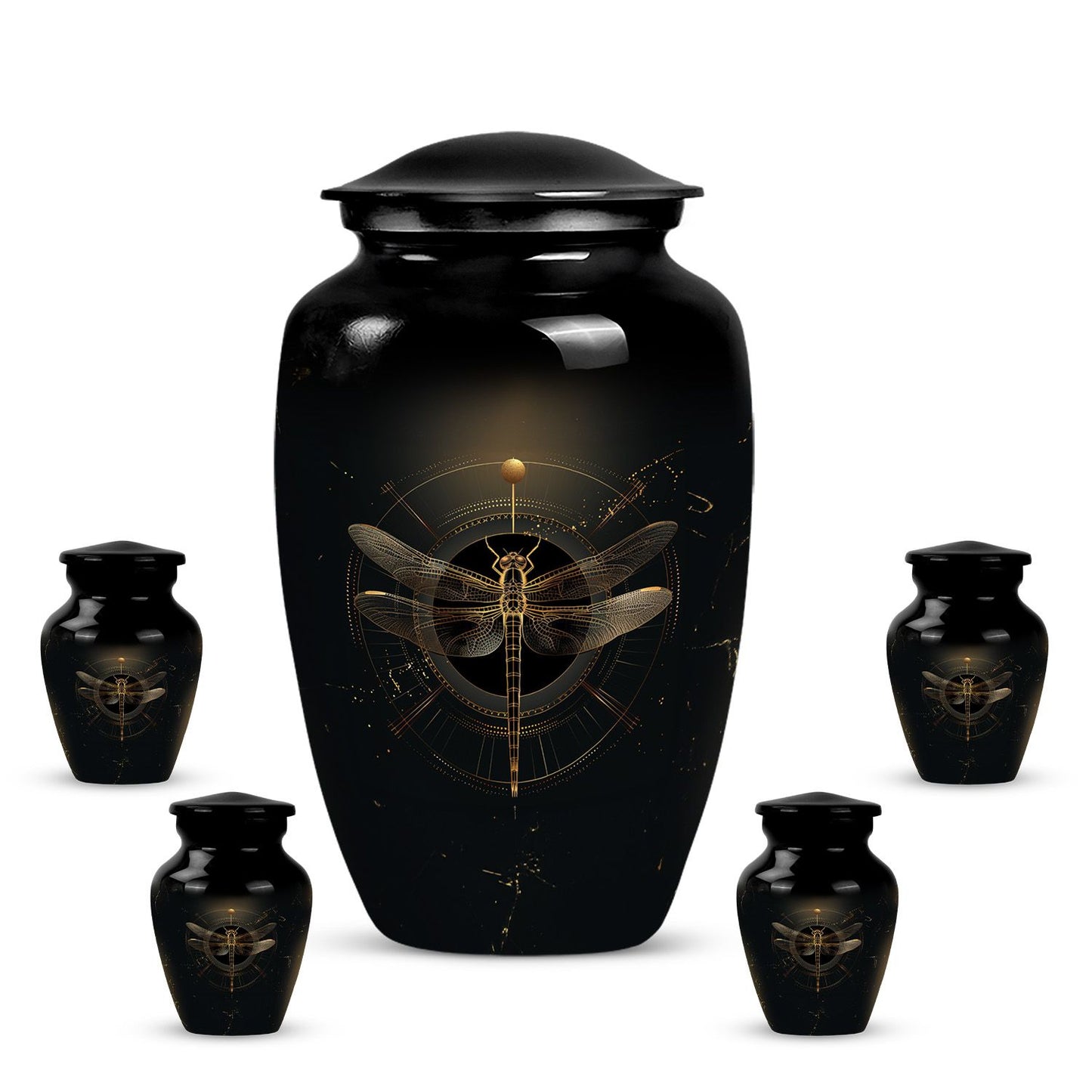 Personalized Dragonfly Cremation Urn for Human Ashes - 10-inch, 200 cu in - Yatskia