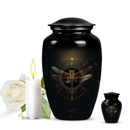 Personalized Dragonfly Cremation Urn for Human Ashes - 10-inch, 200 cu in - Yatskia