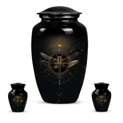 Personalized Dragonfly Cremation Urn for Human Ashes - 10-inch, 200 cu in - Yatskia