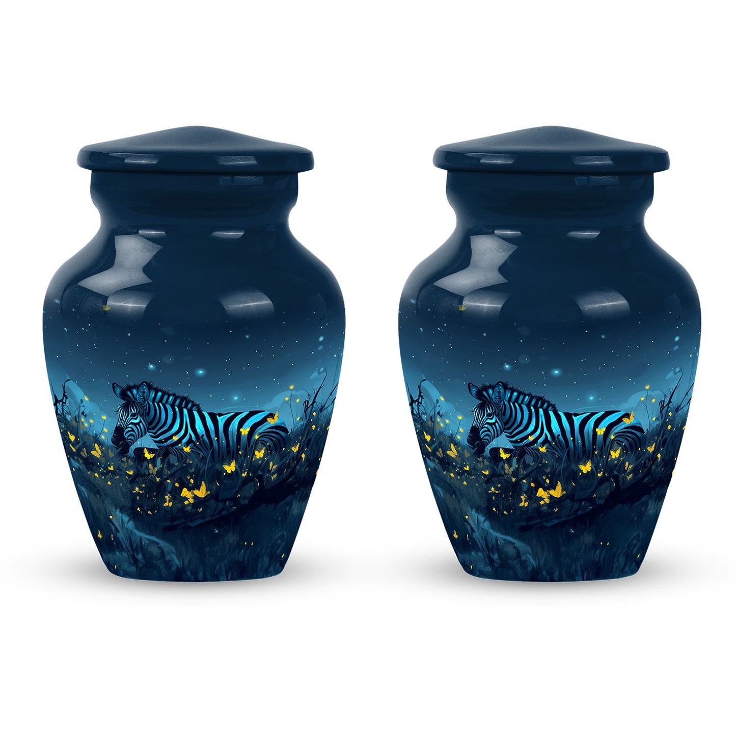 Personalized Zebra Cremation Urn for Human Ashes - 10-inch, 200 cu in - Yatskia