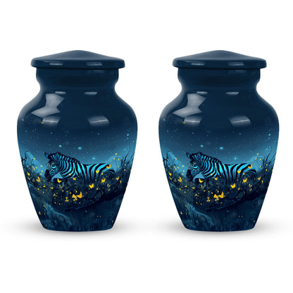 Personalized Zebra Cremation Urn for Human Ashes - 10-inch, 200 cu in - Yatskia