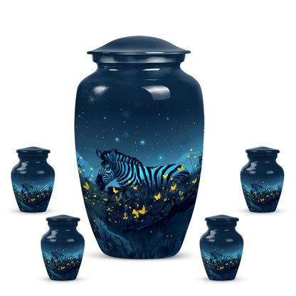 Personalized Zebra Cremation Urn for Human Ashes - 10-inch, 200 cu in - Yatskia