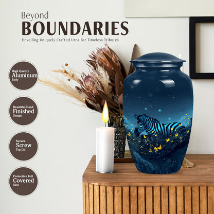 10-inch Classic zebra memorial large urn for human ashes