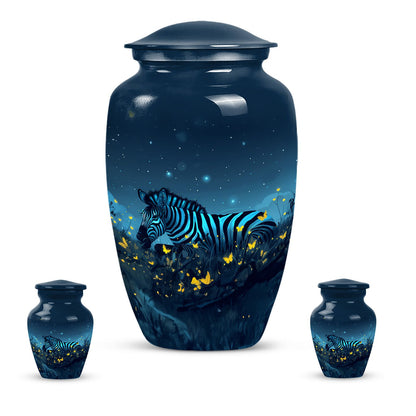 10-inch Classic zebra memorial large urn for human ashes