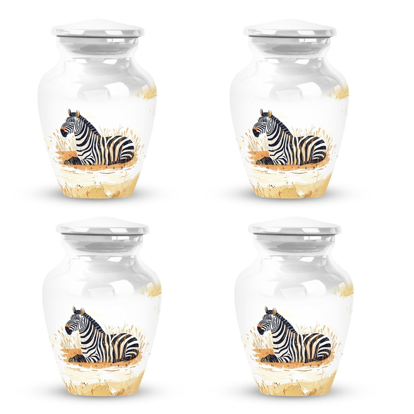 Personalized Zebra Cremation Urn for Human Ashes - 10-inch, 200 cu in - Yatskia