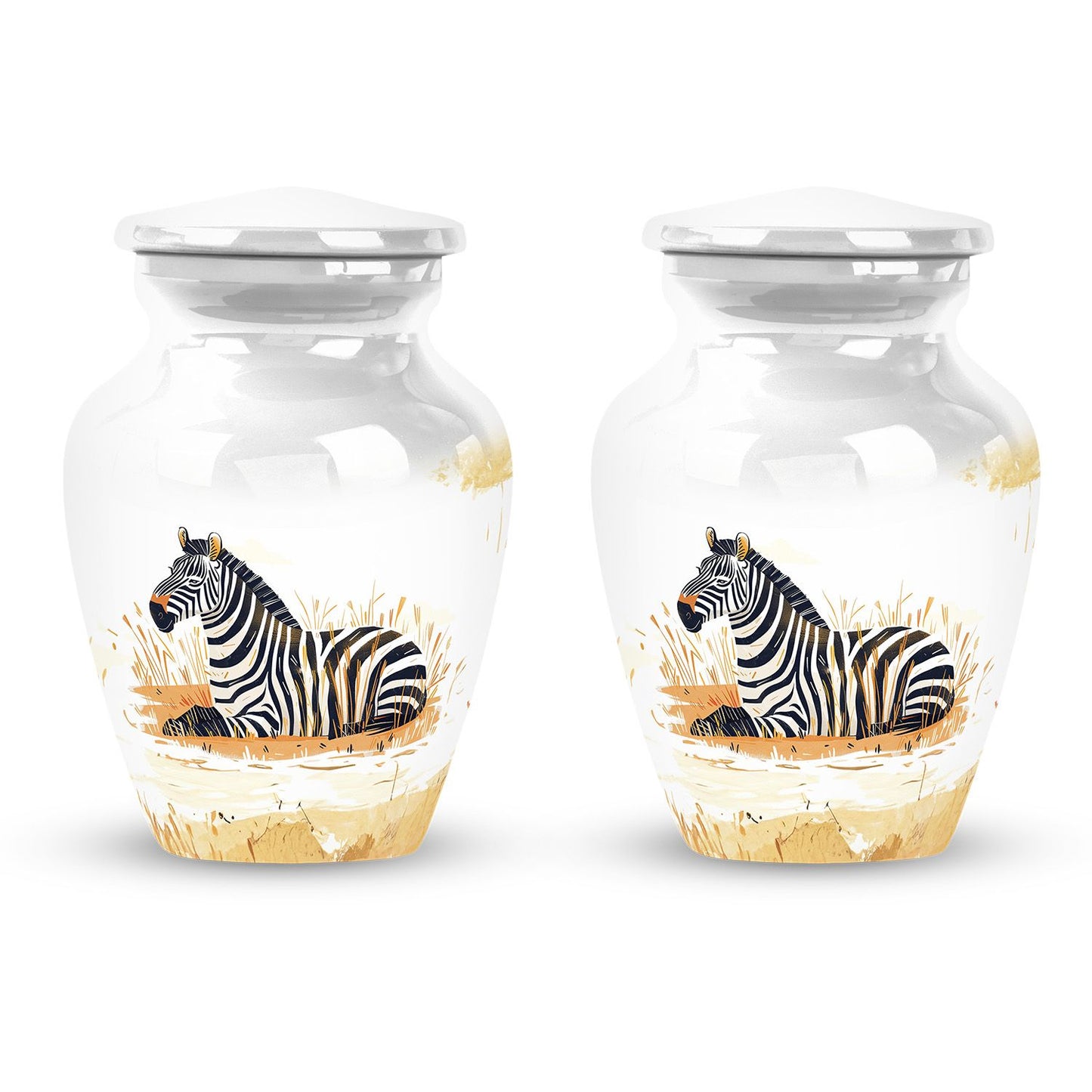 Personalized Zebra Cremation Urn for Human Ashes - 10-inch, 200 cu in - Yatskia