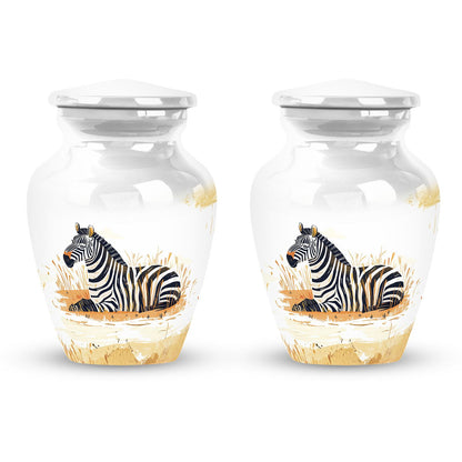 Personalized Zebra Cremation Urn for Human Ashes - 10-inch, 200 cu in - Yatskia