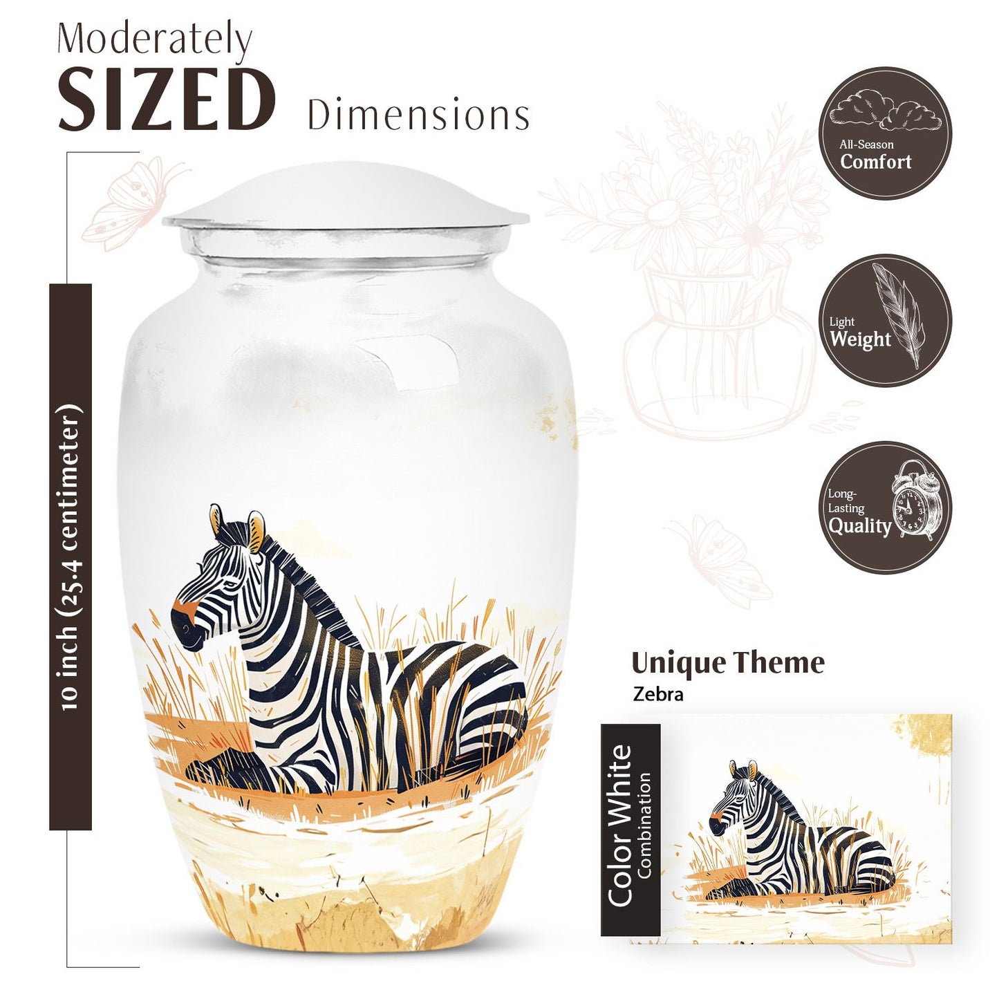  zebra urn