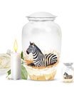 Zebra Double Urns Large Funeral, Ashes Urn For Ashes