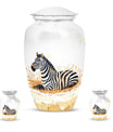 Zebra Double Urns Large Funeral, Ashes Urn For Ashes