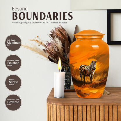 Zebra Urn for Adult Human Ashes.