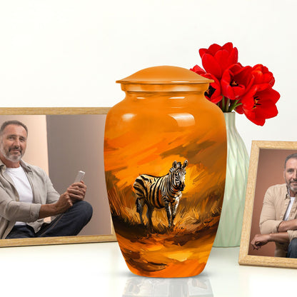 Zebra Urn for Adult Human Ashes.