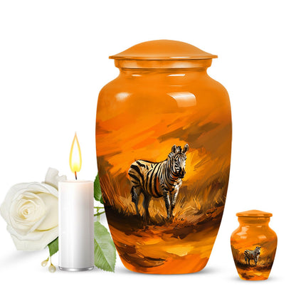 Zebra Urn for Adult Human Ashes.