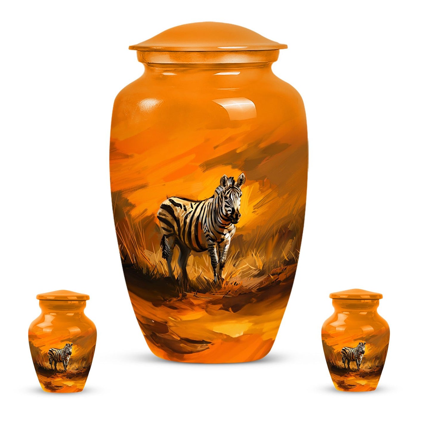 Zebra Urn for Adult Human Ashes.