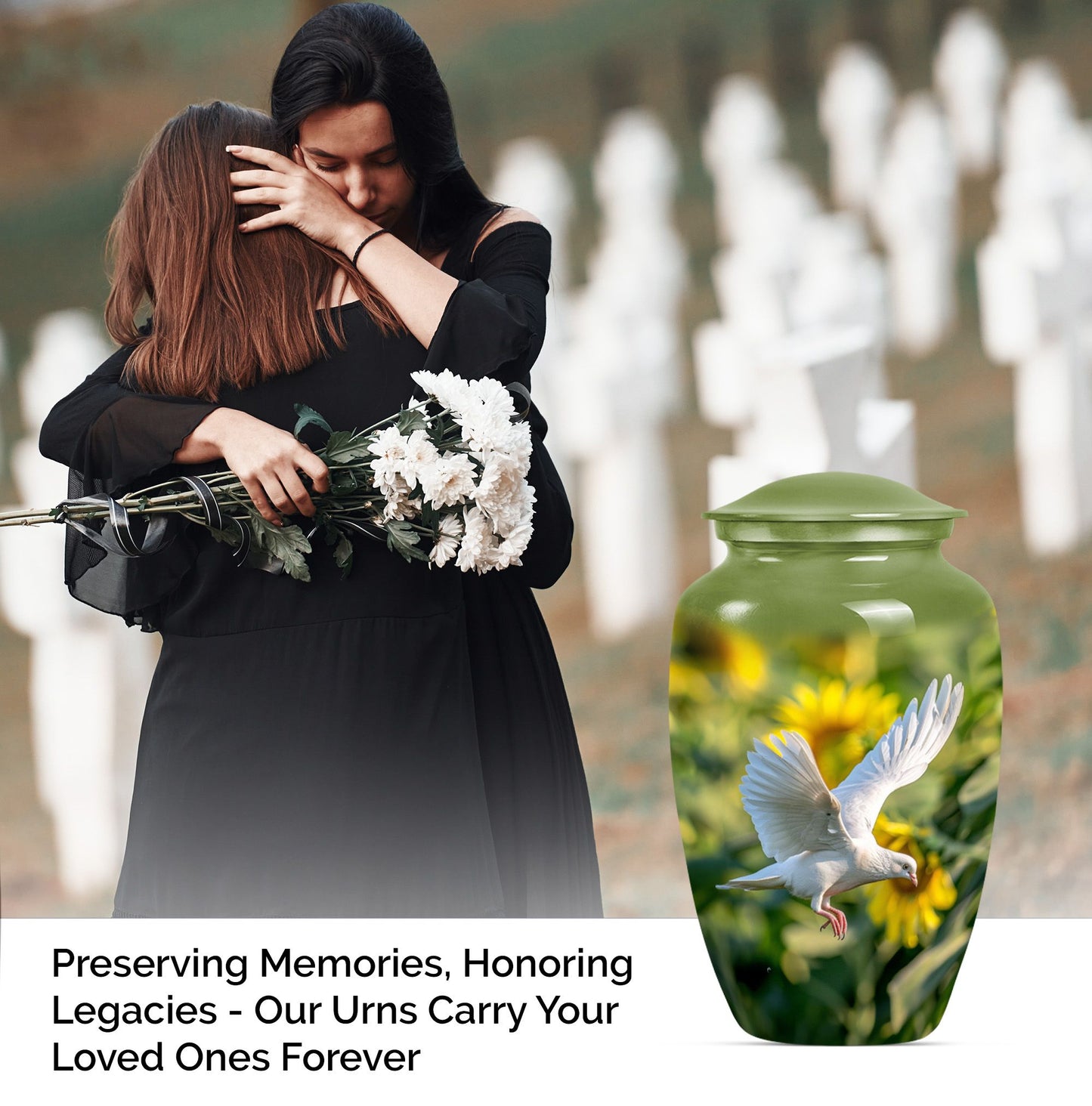 10 inch dove memorial urn.