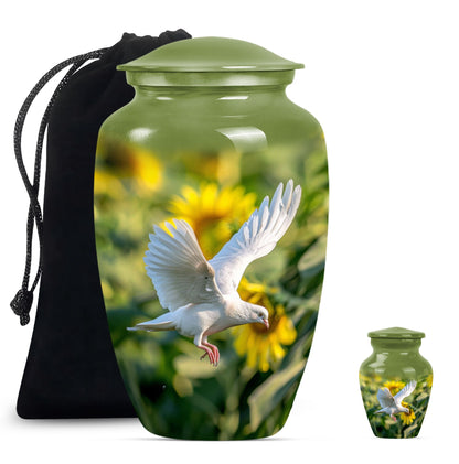 Personalized Bird Cremation Urn for Human Ashes - 10-inch, 200 cu in - Yatskia