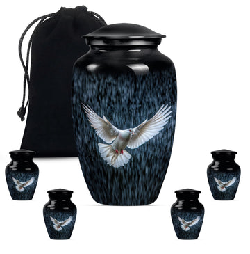 Large Urn With 4 Keepsake Urn