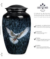 classic dove urn for cremation funeral.