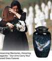 classic dove urn for cremation funeral.