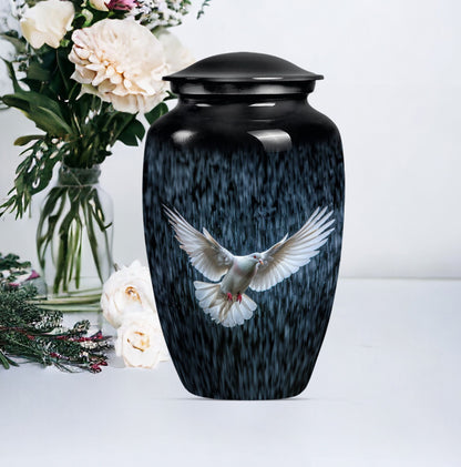 classic dove urn for cremation funeral.