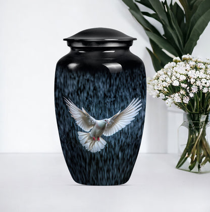 classic dove urn for cremation funeral.