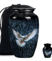 classic dove urn for cremation funeral.