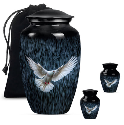 classic dove urn for cremation funeral.