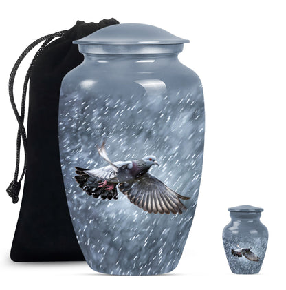 Personalized Dove Cremation Urn for Mom - 10-inch, 200 cu in - Yatskia