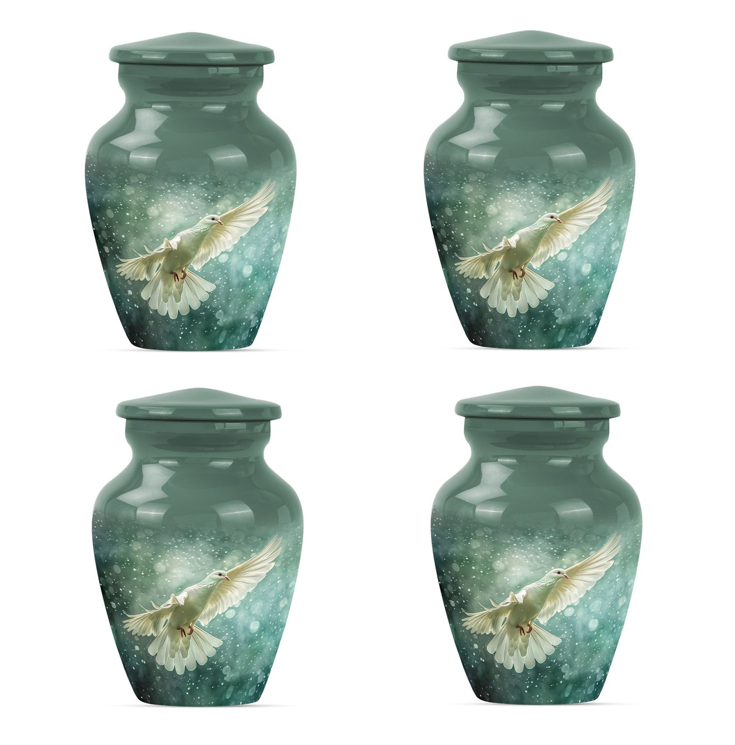 Classic 10 inch dove urn in abstract design for cremation ashes