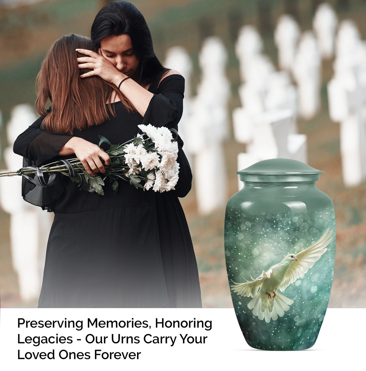 Personalized Deer Cremation Urn for Human Ashes - 10-inch, 200 cu in - Yatskia