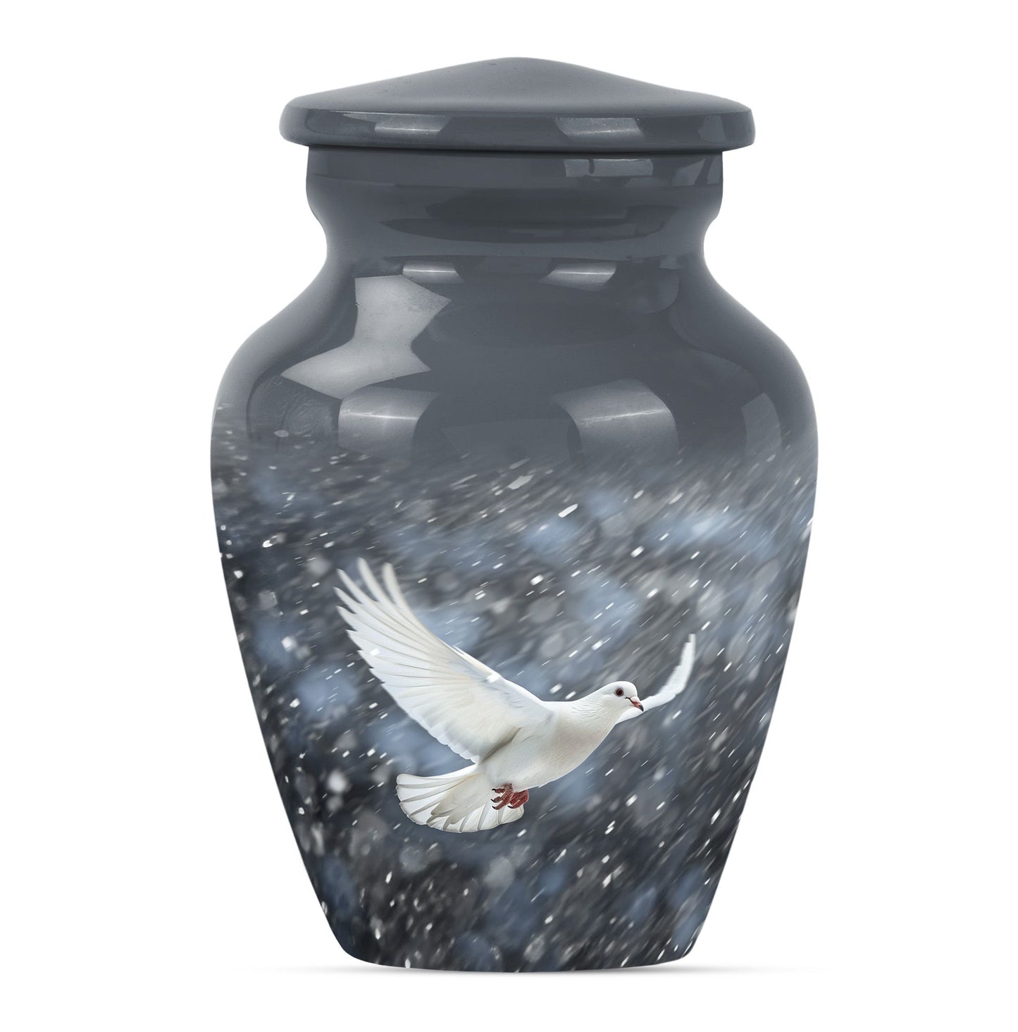 10-inch aluminium dove urn.